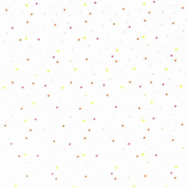 Rico Design Stoff Konfetti weiß-neon-pastell 140cm