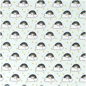 Rico Design Stoff Regenbogen mint-gold 140cm