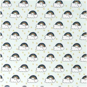 Rico Design Stoff Regenbogen mint-gold 50x140cm