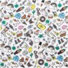 Rico Design Stoff Jersey Icons weiß-mehrfarbig 145cm
