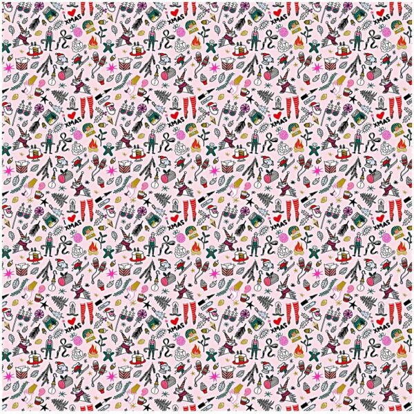 Rico Design Stoff X-MAS icons gold-neon 140cm