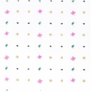 Rico Design Stoff Sterne gold-neon 140cm breit
