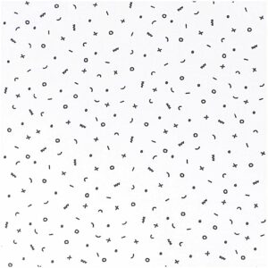 Rico Design Stoff weiß Mustermix schwarz 140cm