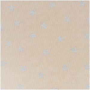 Rico Design Stoff Sterne natur-silber 140cm breit