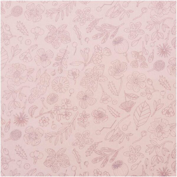 Rico Design Druckstoff Hygge Blumen rosa-metallic 50x140cm