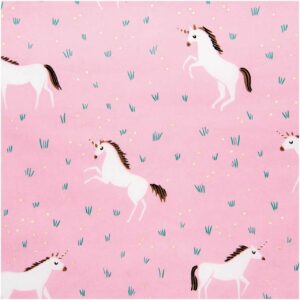 Rico Design Druckstoff Einhorn rosa 140cm beschichtet