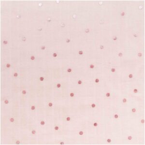 Rico Design Musselin-Druckstoff Hygge Punkte rosa Hot Foil 140cm
