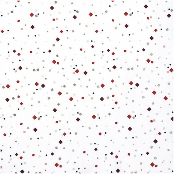 Rico Design Druckstoff Konfetti weiß-gold 140cm