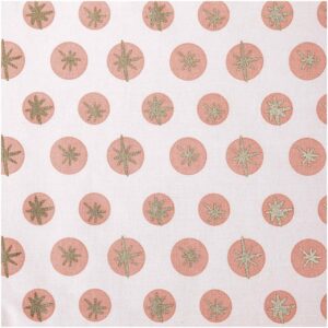 Rico Design Druckstoff Schneeflocken rosa-gold 140cm