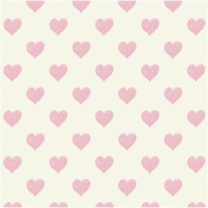 Rico Design Druckstoff Herzen hellgelb-rosa 140cm