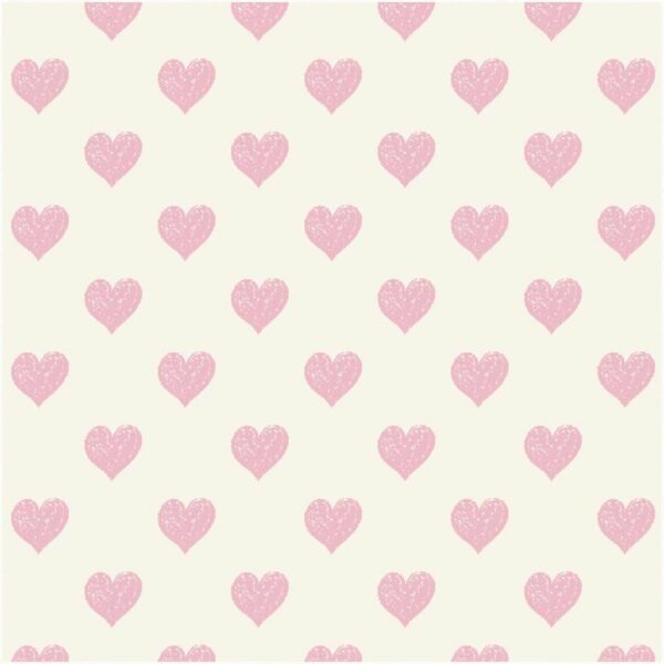 Rico Design Druckstoff Herzen hellgelb-rosa 140cm