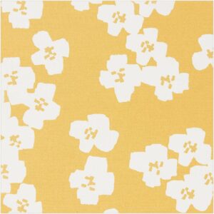 Rico Design Druckstoff Okina Hana Blumen senfgelb-hellgrau 140cm beschichtet