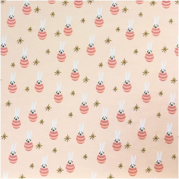 Rico Design Jerseystoff Baby Collection Hase rosa-gold 145cm