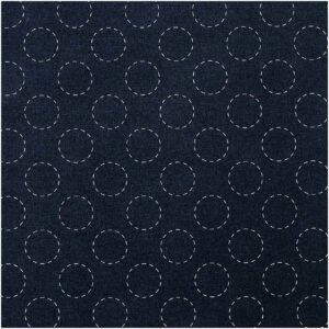 Rico Design Druckstoff Jardin Japonais Kreise dunkelblau-creme 50x140cm
