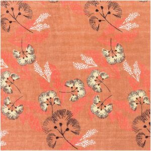 Rico Design Musselin-Druckstoff Jardin Japonais Blumen rostrot 140cm