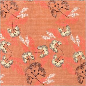 Rico Design Musselin-Druckstoff Jardin Japonais Blumen rostrot 140cm