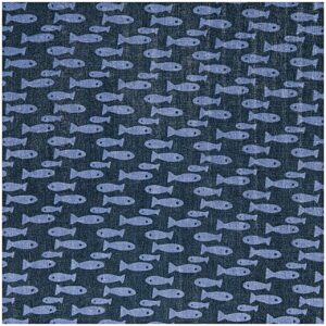 Rico Design Musselin-Druckstoff Mermaid Fische blau 140cm