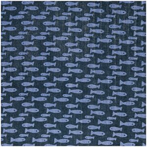 Rico Design Musselin-Druckstoff Mermaid Fische blau 140cm