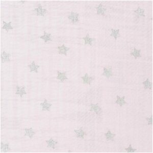 Rico Design Musselin-Druckstoff Nostalgic Christmas Sterne rosa-metallic 140cm