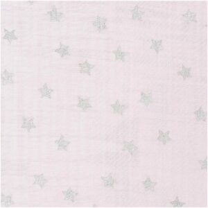 Rico Design Musselin-Druckstoff Nostalgic Christmas Sterne rosa-metallic 140cm