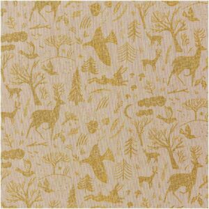 Rico Design Stoff Leinenoptik Nostalgic Christmas Winterwald natur-gold 50x140cm