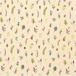 Rico Design Musselin-Druckstoff Bunny Hop Streublumen gelb-neon 140cm