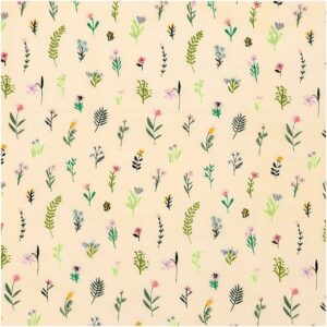 Rico Design Musselin-Druckstoff Bunny Hop Streublumen gelb-neon 140cm