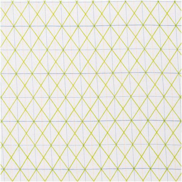 Rico Design Musselin-Druckstoff Bunny Hop Raster weiß 140cm