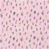 Rico Design Musselin-Druckstoff Bunny Hop Streublumen pink-neon 50x140cm