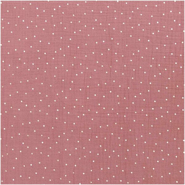 Rico Design Krinkelmusselin-Druckstoff altrosa Hot Foil 50x130cm
