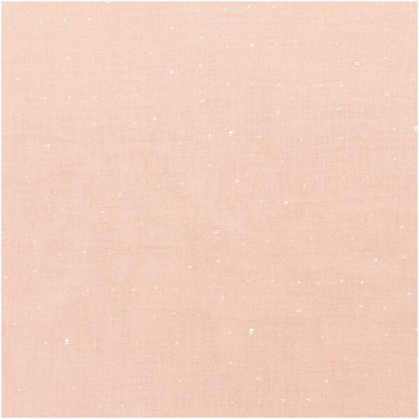 Rico Design Krinkelmusselin-Druckstoff puder Hot Foil 130cm