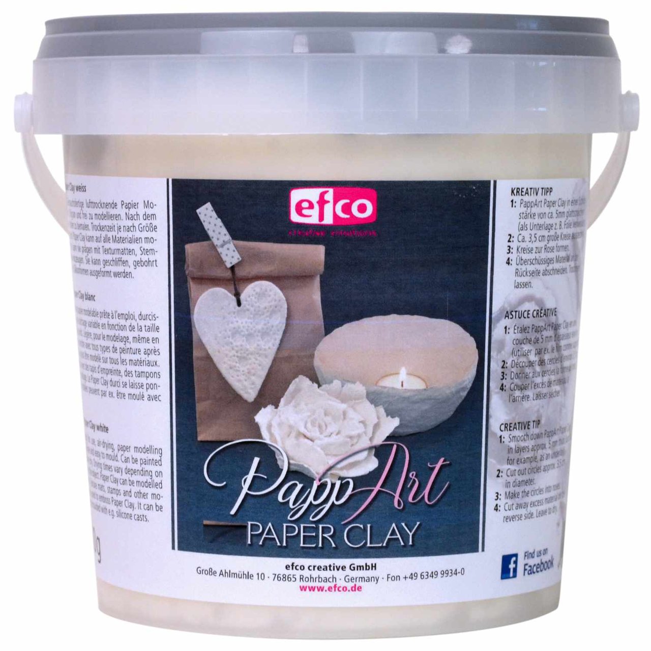 efco PappART Paper Clay weiß 900g