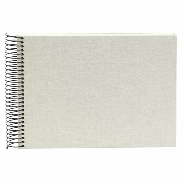 goldbuch Spiralalbum 24x17cm Leinen 40 weiße Seiten sandgrau