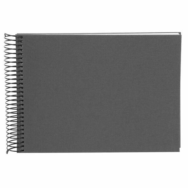 goldbuch Spiralalbum 24x17cm Leinen 40 weiße Seiten grau