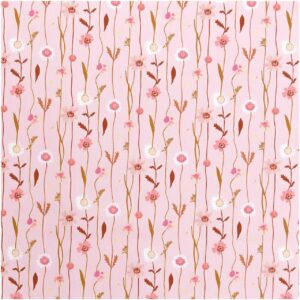 Rico Design Meterware Druckstoff Wildblumen rosa