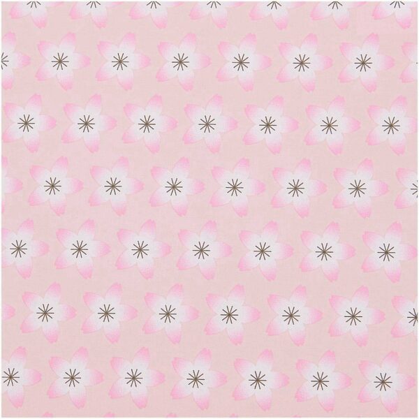 Rico Design Meterware Baumwoll-Popelin rosa Kirschblüten