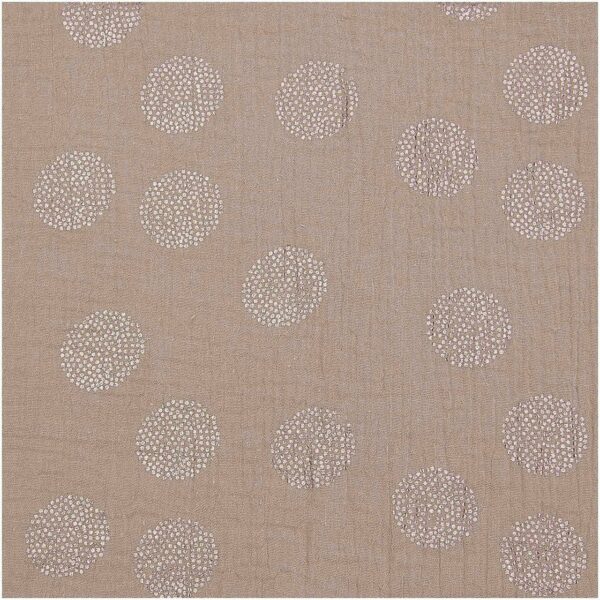 Rico Meterware Krinkelmusselin taupe Hot Foil
