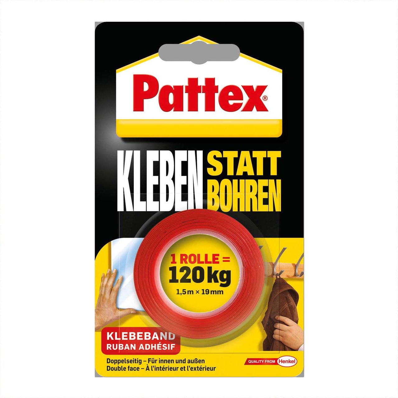 Pattex Kleben statt Bohren Klebeband 19mm 1