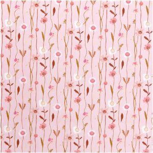 Rico Design Stoffabschnitt Druckstoff Wildblumen rosa 50x140cm