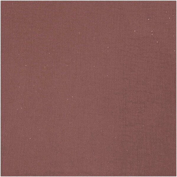 Rico Design Stoffabschnitt Krinkelmusselin kastanie 50x140cm Hot Foil