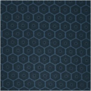 Rico Design Stoffabschnitt Baumwoll-Popelin blau Rosette 50x140cm