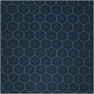 Rico Design Stoffabschnitt Baumwoll-Popelin blau Rosette 50x140cm