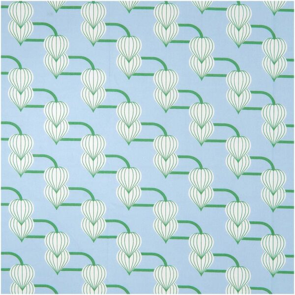 Rico Design Stoffabschnitt Baumwoll-Popelin blau Knospen 50x140cm