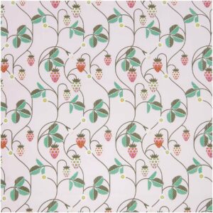 Rico Design Stoffabschnitt Baumwoll-Popelin rosa Erdbeeren 50x140cm
