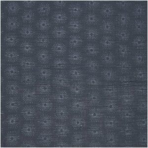 Rico Design Stoffabschnitt Krinkelmusselin Rosette blau 50x130cm Hot Foil