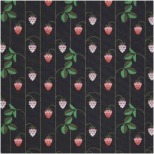 Rico Design Stoffabschnitt Canvas Erdbeeren blau 50x140cm