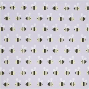 Rico Design Stoffabschnitt Jersey bedruckt Bienen flieder 80x100cm