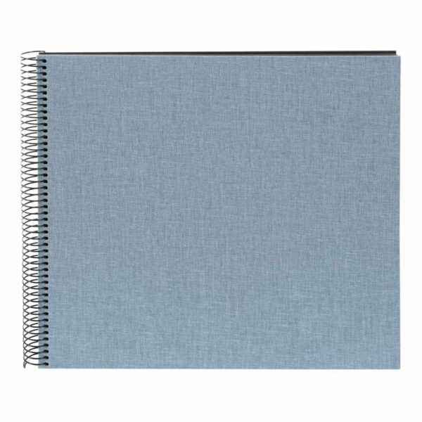 goldbuch Spiralalbum 30x35cm Leinen 40 schwarze Seiten blaugrau