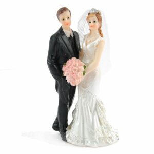 Brautpaar mit Blumenstrauß 10cm