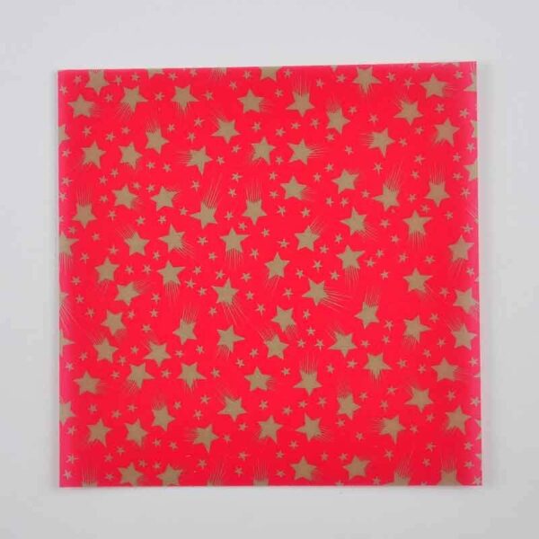 MARPA JANSEN Faltblätter rot-goldene Sterne transparent 15x15cm 32 Stück